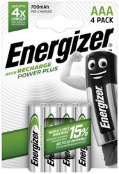 Akumulator AAA/R03 Energizer Power Plus HR03, NiMH, 700 mAh, 1.2 V, 4 szt.