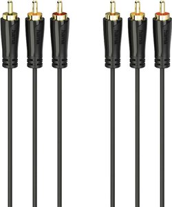 Kabel Cinch Hama [3x złącze męskie RCA/cinch - 3x złącze męskie RCA/cinch] 1.5 m czarny
