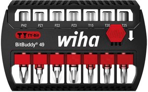 Zestaw bitów Wiha BitBuddy® Ty-Bit 49 mm Phillips, Pozidriv, TORX® 7-częściowy W pudełku 1/4'' (42116) Bity Wiha  42116 1 szt. krzyżakowy Phillips, krzyżakowy Pozidriv, TORX Plus