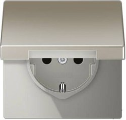 Gniazdo elektryczny z klapką Jung ES1520KIKL stali szlachetnej