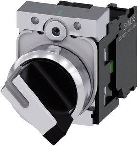 Przełącznik obrotowy Siemens 3SU1150-2BF60-1BA0 pierścień przedni metalowy, błyszczący czarny, biały 1 x 90 °  1 szt.