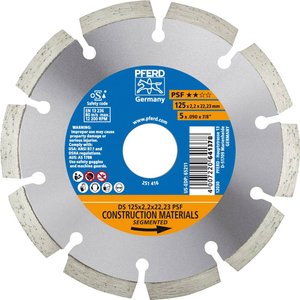 PFERD 68012221 Ds Psf Tarcza tnąca diamentowa Średnica 125 mm Średnica otworu 22.23 mm  1 szt.