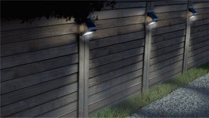 Lampa solarna kinkiet Goobay 45812, czujnik ruchu, LED 6.8 W, srebrna