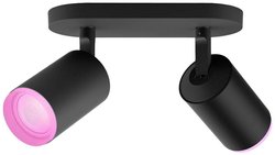 Philips Hue White & Col. Amb. Fugato Spot 2-skrzydłowy czarny 2 x 350lm Reflektor ścienny LED Philips Lighting Fugato Hue 5063230P7 11.4 W