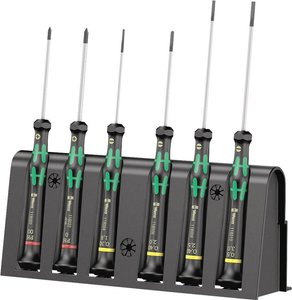 Zestaw precyzyjnych wkrętaków płaskich/krzyżakowych PH dla elektroników, 6 szt. Zestaw wkrętaków Wera 2035/6 A 05118150001