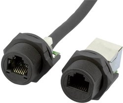 Złącze RJ-45 z zamknięciem śrubowym do montażu w obudowie, Cat 5e, IP67 W & P Products W654-1-7-1, CAT 5e, 1 szt.