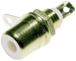 Lyndahl LKC003WS Gniazdo panelowe RCA, pozłacane na twardo, białe Lyndahl LKC003WS LKC003WS, 1 szt.