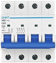 Wyłącznik automatyczny Chint NB1-63 4P C20 6kA DB 179744, 4 styki, 240 V, 415 V, 20 A