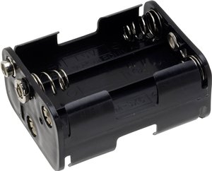 Uchwyt baterii 6x AA Przyłącze zatrzaskowe TRU COMPONENTS BH-363-1B Komora baterii TRU COMPONENTS BH-363-1B 6 x AA, Złącze zatrzaskowe