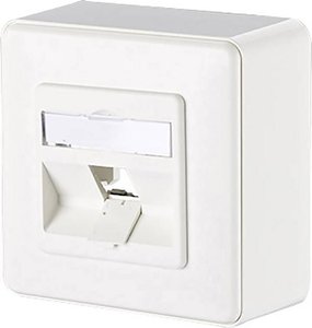 Gniazdo sieciowe Metz Connect Modul Anschlussdose AP1 Port unbest ws 1309140002-E, 1 Port, bez wyposażenia, nadtynkowy