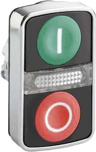 Przycisk podwójny z lampką sygnalizacyjną Schneider Electric ZB4BW7A3741, ziel./czer.