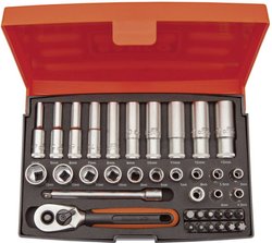 Zestaw nasadek 1/4''  standardowe + długie Klucze nasadowe zestaw Bahco  SL25L