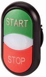 Przycisk podwójny Eaton M22S-DDL-GR-GB1/GB0 pierścień przedni z tworzywa sztucznego    1 szt.