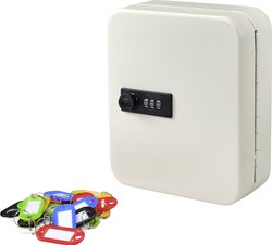 Skrzynka na klucze z zamkiem szyfrowym, 20 kluczy, biała Szafka na klucze Sygonix  SY-4737738 Ilośc haków 20