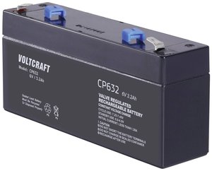 Akumulator ołowiowy VOLTCRAFT CE6V/3,2Ah VC-12713935, AGM, 6 V, 3.2 Ah