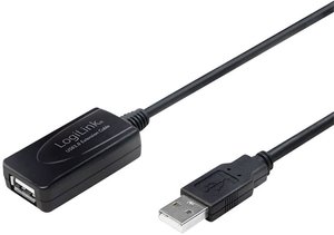 Kabel USB LogiLink UA0143, USB 2.0, Złącze męskie USB-A, Złącze żeńskie USB-A, 10.00 m