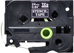 Taśma do nadruku, szablon  Brother STe STe-151  Kolor taśmy: przezroczysty Kolor nadruku:biały 24 mm 3 m