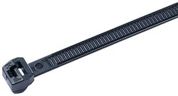 Opaski kablowe uzębione zewnętrznie 245 x 4,6 mm, odporne na warunki atmosferyczne, czarne Opaska kablowa HellermannTyton T50MOS-PA66W-BK 118-00128, 245 mm, poliamid, 100 szt.