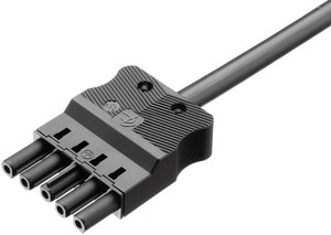 Adapter przyłączeniowy sieci zasilania złącze żeńskie zasilania - z wolnym końcem Adels-Contact AC 166 ALCGB/515 100 4 + PE czarny  1 szt.