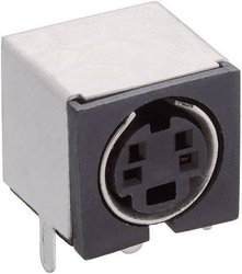 Złącze męskie DIN miniaturowe  TM 0508 A/4 Lumberg TM 0508 A/4 złącze żeńskie do wbudowania poziomego Ilość styków: 4  czarny 1 szt.