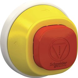 Element przedni do podświetlanych wyłączników awaryjnych/wyłącznika awaryjnego Przycisk zatrzymania awaryjnego Schneider Electric ZB5AS84W2M, 230 V, 1 szt.