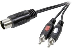 Adapter przyłączeniowy SpeaKa Professional cinch/DIN 2x wtyk cinch / złącze diodowe 5 pin (DIN), czarny 1,5 m Kabel Złącze DIN / Cinch SpeaKa Professional SP-7870640  1.50 m