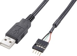 Kabel USB 2.0 Akasa EXUSBIE-40, [1x złącze męskie USB-A 2.0 - 1x złącze męskie USB 2.0 4-pin], 0.40 m, czarny