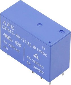 Przekaźnik drukowany AFE BPM2-SS-205L 1405664, monostabilny, 1 cewka, 30 V/DC, 250 V/AC, 5 A, 1 szt.