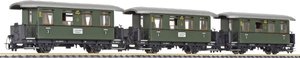 Wagon osobowy Liliput L340500 H0e zestaw 3 wagonów osobowych Öchslebahn