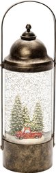 Konstsmide 4348-000 Latarnia LED Choinki i samochód ciepła biel LED mosiądz  wypełniany wodą, Timer, ośnieżony, z przełącznikiem