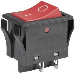 Przełącznik NKK Switches JWL21RA1A, 250 V/AC, 16 A, 2 x wył/wł, zatrzask, 1 szt.