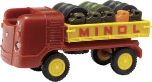 Spodnie mączne Multicar M21 w skali H0 z obciążeniem lufowym firmy Minol Model ciężarówki Mehlhose 210008501 H0 VEB Multicar M21 z lufą Minol