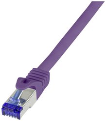 Kabel LAN LogiLink C6A019S, 1 szt., RJ45, CAT 6a, S/FTP, 0.25 m, fioletowy