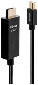Lindy 40923 Adapter kabla wideo 3m Mini DisplayPort HDMI Typ A (standardowy) Czarny Kabel LINDY 40923, 3.00 m