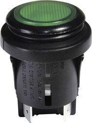 Przełącznik wciskany interBär 3659-250.22, 25 mm, 250 V/AC, 16 A, 1 szt.