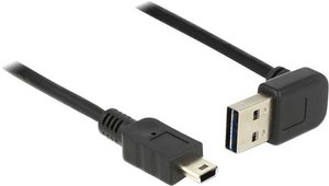 Przejściówka Delock ze złącza męskiego obustronnego / kątowego EASY-USB 2.0 na złącze męskie mini USB 2.0 2 m Kabel USB Delock, USB 2.0, Złącze męskie USB-A, Złącze męskie USB Mini-B, 2.00 m
