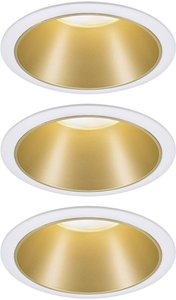 Zestaw EBL Cole Coin 3StepDim rd sztywny LED 3x6,5W 2700 K 230V biały/złoty matowy/KSt Lampa do zabudowy Paulmann Cole Coin 93406 Zestaw 3-elementowy 6.50 W 460 lm
