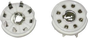 Oprawa lampy elektronowej   Ilość biegunów 8 Trzonek Loktal Typ montażu Obwód drukowany Opis: Ceramiczna