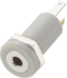 Złącze męskie jack 2,5 mm TRU COMPONENTS 1572253, niklowany, złącze żeńskie do wbudowania pionowego, 1 szt.