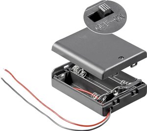 Pudełko na baterie Goobay 12445 3 x AA, Kabel, (D x S x W) 68.5 x 48 x 18.7 mm