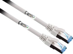 kabel LAN Renkforce RF-4732886, 1 szt., RJ45, CAT 6a, S/FTP, 2.00 m, szary