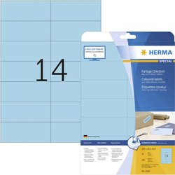 Herma 5060 Etykieta uniwersalna 105 x 42.3 mm Papier niebieski 280 szt. Trwały Drukarka atramentowa, Drukarka Laserowa, Drukarka Laserowa, kolorowa, Kopiarka, Drukarka z funkcją kopiowania w kolorze, Drukarka etykiet