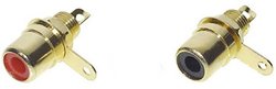 Złącze męskie RCA/Cinch TRU COMPONENTS TRU-30K111 1601055, złocony, złącze żeńskie do wbudowania, 2 szt.