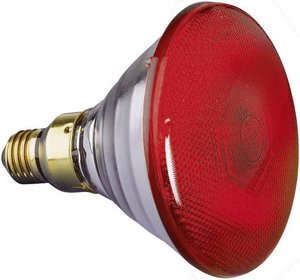 Żarówka reflektorowa PAR 38, 80 W, trzonek E27, czerwona
