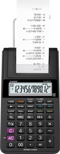 Casio HR-8RCE-BK  Kalkulator stacjonarny drukujący czarny Wyświetlacz: 12 bateryjne, z sieci elektrycznej (opcjonalnie) (S x W x G) 102 x 42 x 209 mm