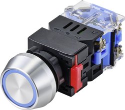 Przełącznik wciskany TRU COMPONENTS LAS0-L-11ZEB/B/12V TC-9428152, 22 mm, 250 V, 5 A, 1 szt.