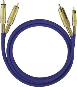 Kabel audio, Cinch Oehlbach 2038, [2x złącze męskie RCA/cinch - 2x złącze męskie RCA/cinch], 5.00 m, niebieski