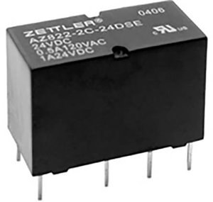 Przekaźnik drukowany Zettler Electronics AZ822-2C-12DSE, monostabilny, 1 cewka, 220 V/DC, 250 V/AC, 2 A, 1 szt.