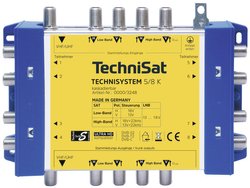 Multiprzełącznik SAT, kaskadowy TechniSat Technisystem 5/8 K, Kaskade Wejścia (multi-switch): 5 (4 sat/ 1 naziemne) Ilość uczestników: 8
