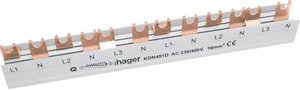Szyna fazowa Hager KDN451D , , , 4 styki  80 A     1 szt.
